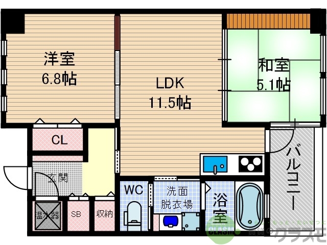 【茨木市西豊川町のマンションの間取り】