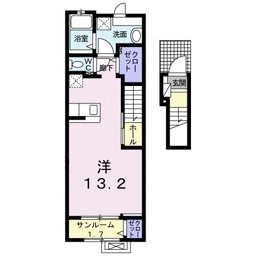 角田市角田のアパートの間取り