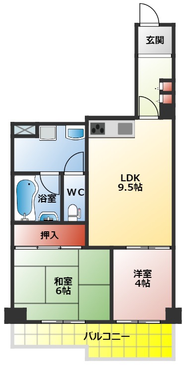 日商岩井香里ヶ丘マンションの間取り