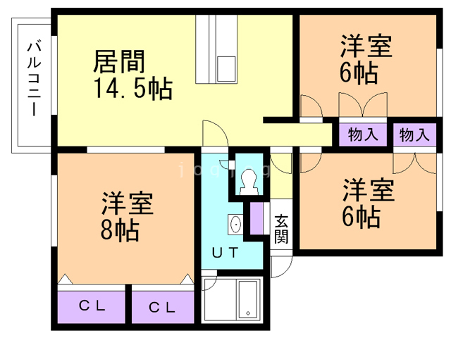 北斗市中野通のアパートの間取り