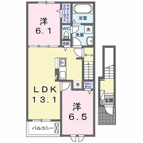 ラ　メゾン豊城Ａの間取り