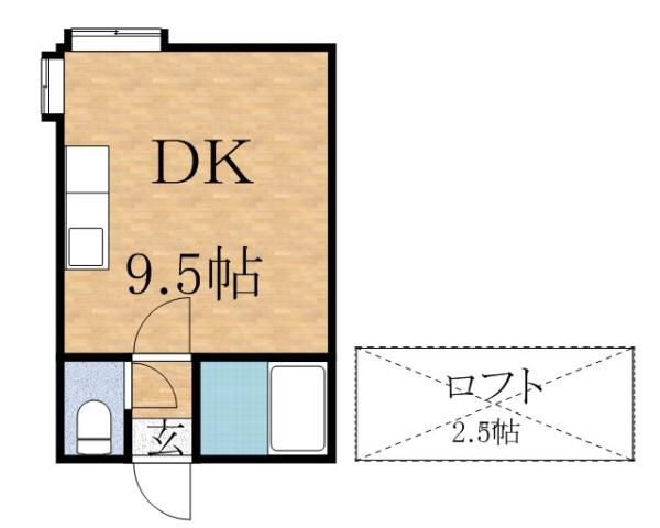 札幌市中央区北五条西のアパートの間取り