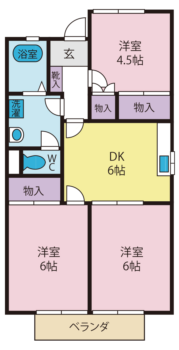 ハイツカモシタBの間取り