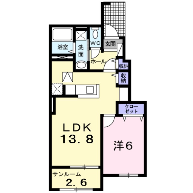 貝塚市澤のアパートの間取り