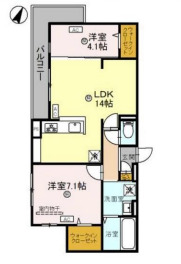 吹田市東御旅町のマンションの間取り