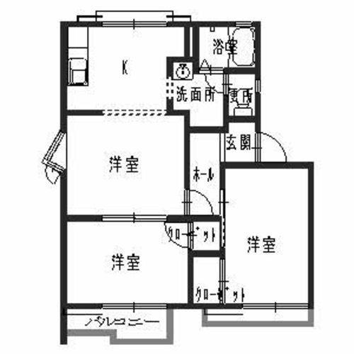 姫路市西新在家のアパートの間取り