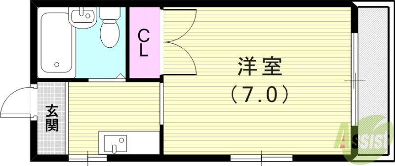 尼崎市東園田町のマンションの間取り