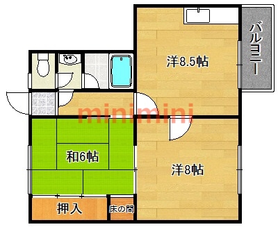 茨木市稲葉町のアパートの間取り