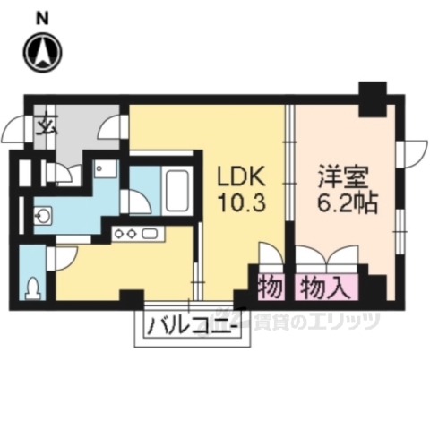 大津市粟津町のマンションの間取り