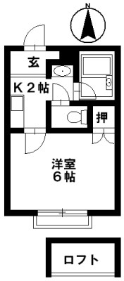 信開セルーラ工大前の間取り