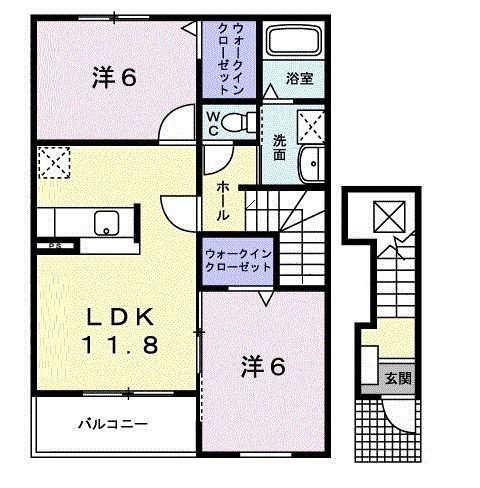 ハピネス　Ａの間取り