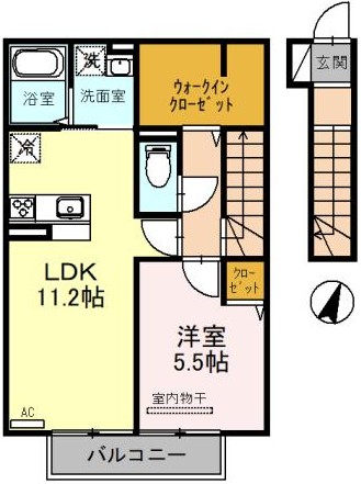 さいたま市北区吉野町のアパートの間取り