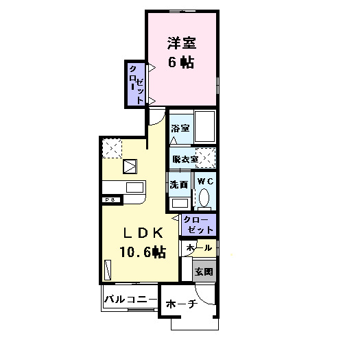 ソレイユＡの間取り