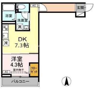 グラナーデ扇I　Cの間取り