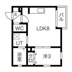 名古屋市北区杉栄町のアパートの間取り