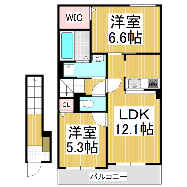 上伊那郡南箕輪村のアパートの間取り