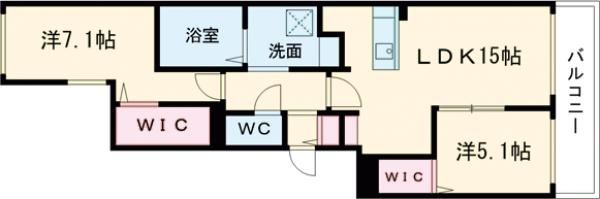 千歳市新富のマンションの間取り