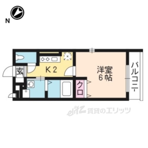 京都市北区西賀茂北山ノ森町のアパートの間取り