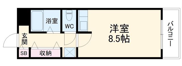 京都市北区衣笠荒見町のマンションの間取り