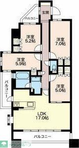 名古屋市東区芳野のマンションの間取り