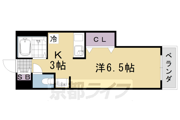 亀岡市京町のマンションの間取り