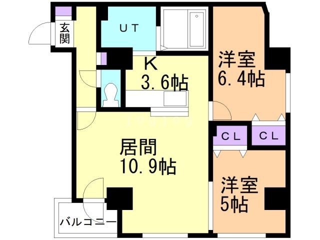 札幌市西区二十四軒三条のマンションの間取り