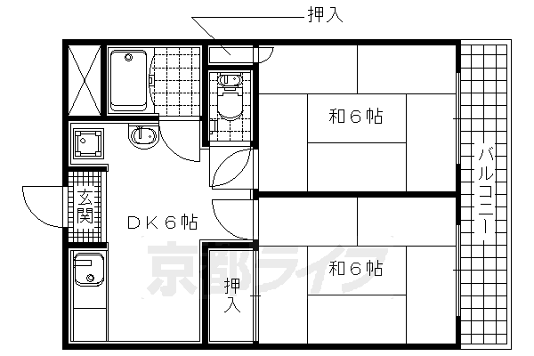 宇治市広野町のアパートの間取り