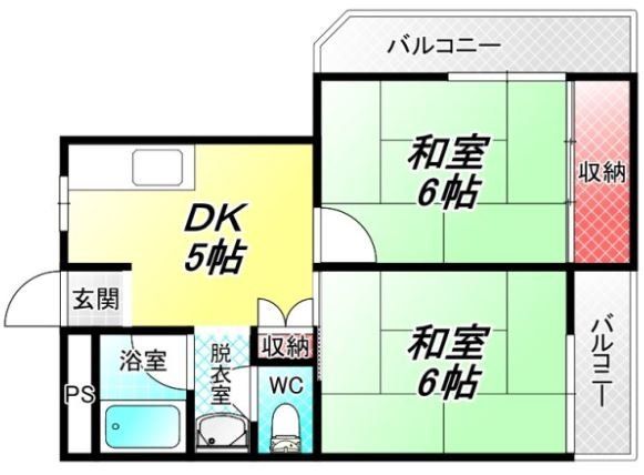 【八尾市春日町のアパートの間取り】