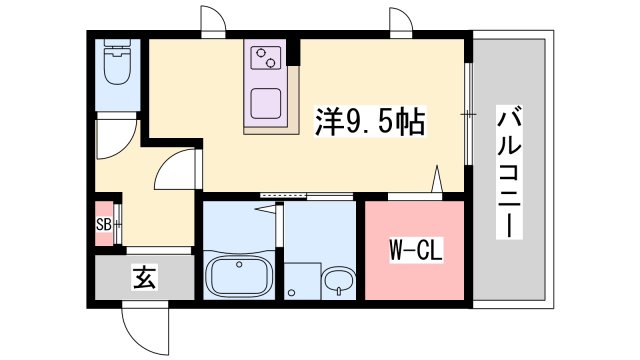 姫路市香寺町溝口のアパートの間取り