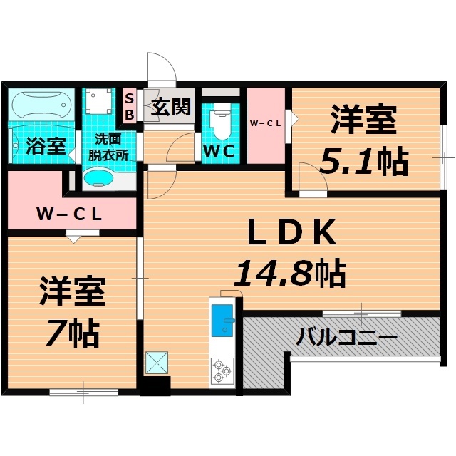 大阪市鶴見区今津南のアパートの間取り