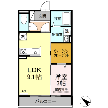 グランディールKの間取り