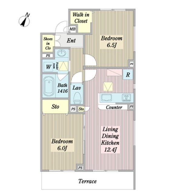 エアロネスト芝山A棟の間取り