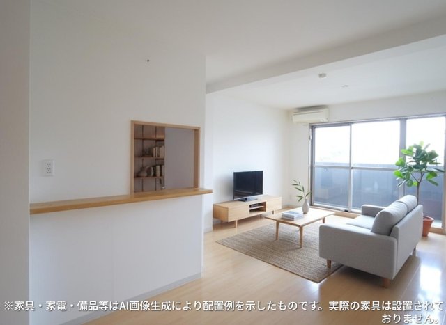 居室・リビング　※家具・家電・備品等はＡＩ画像生成により配置礼を示したもので