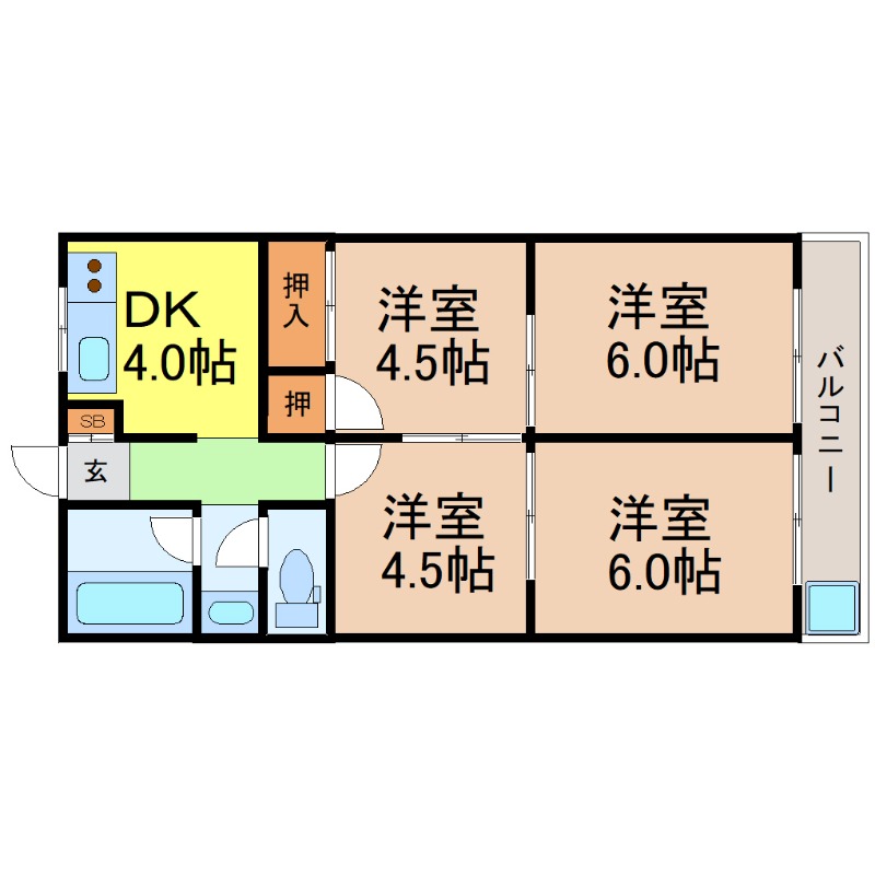 地下鉄東山線 今池駅 徒歩5分 5階建 築54年の間取り写真