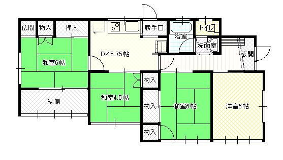 新庄町貸家の間取り写真
