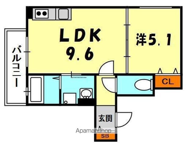 京阪本線 萱島駅 徒歩9分 3階建 築8年の間取り写真