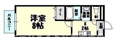 ＪＲ篠栗線 柚須駅 徒歩8分 2階建 築27年の間取り写真