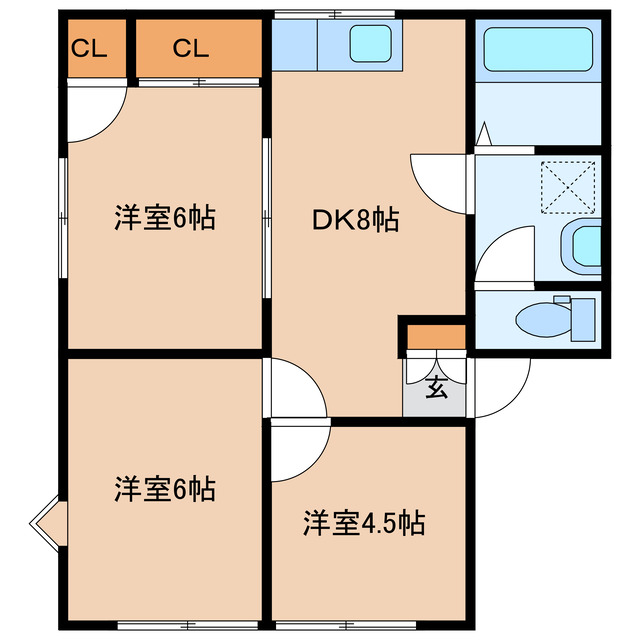 山口県岩国市門前町２（アパート）の賃貸物件の間取り