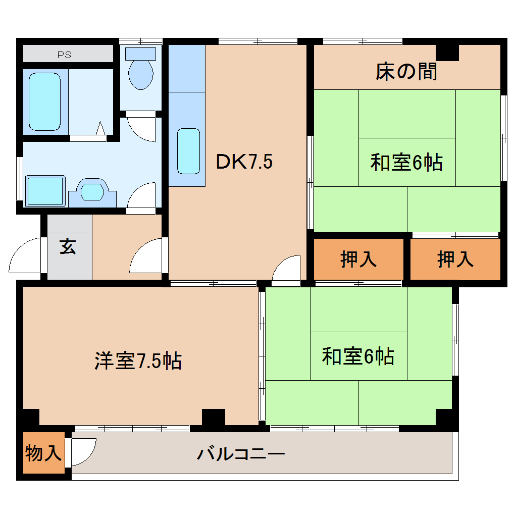 メゾンソレールＡの間取り