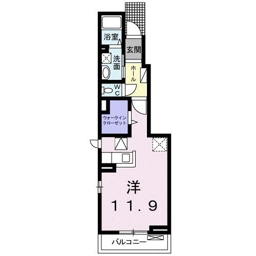 熊本市北区下硯川のアパートの間取り