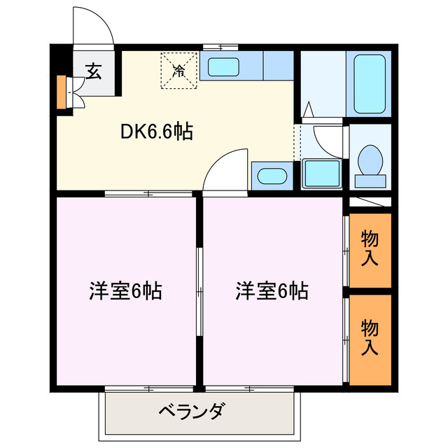 三重県伊勢市上地町（アパート）の賃貸物件の間取り