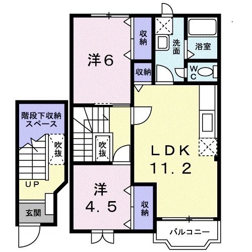 埴科郡坂城町大字中之条のアパートの間取り