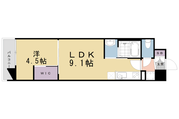 京都市南区八条源町のマンションの間取り