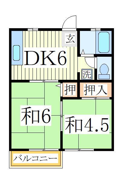 柏市逆井のアパートの間取り