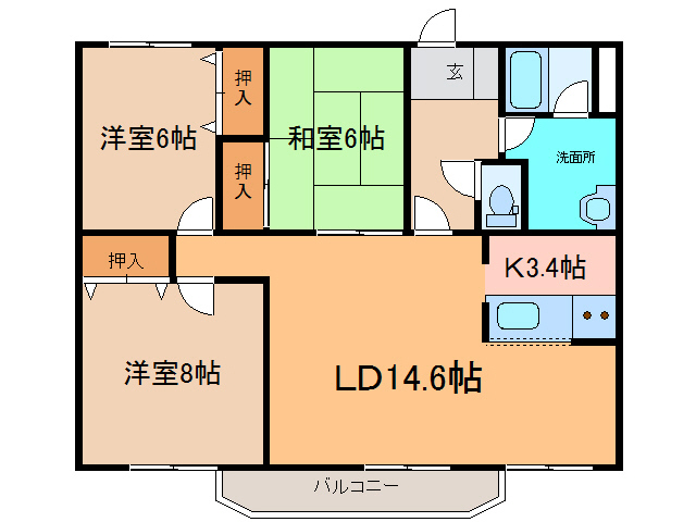 サンブライトハイツ　No.IVの間取り