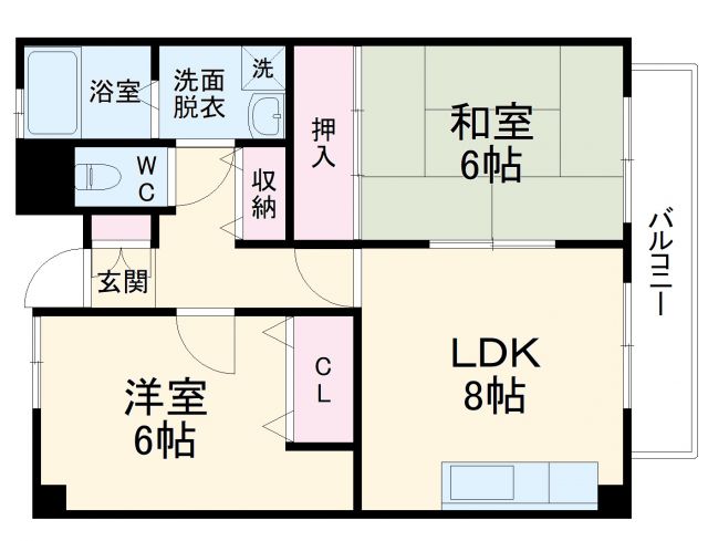 豊中市刀根山元町のマンションの間取り