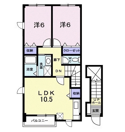 アロッジオＫ３　Ａの間取り