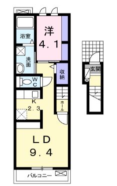 福山市新浜町のアパートの間取り