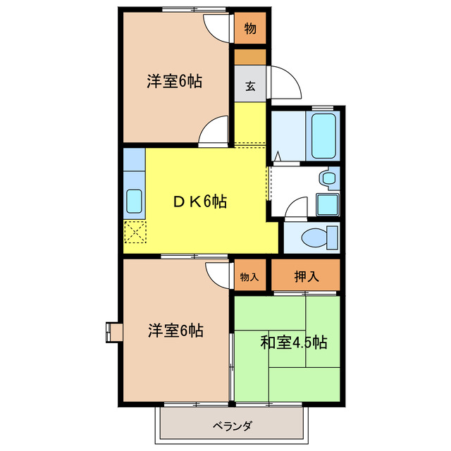 エルグラン芝原　西棟の間取り