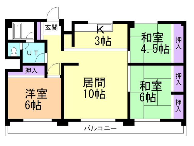 苫小牧市若草町のマンションの間取り